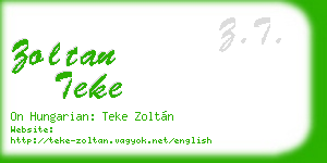 zoltan teke business card
